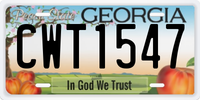 GA license plate CWT1547