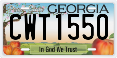 GA license plate CWT1550