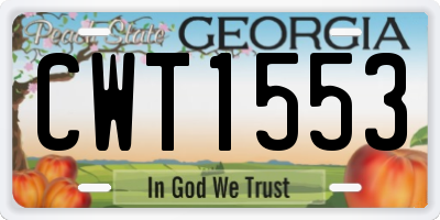 GA license plate CWT1553