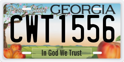 GA license plate CWT1556