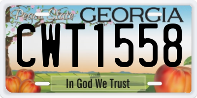 GA license plate CWT1558