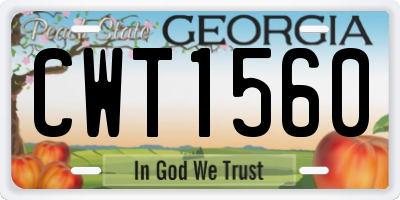 GA license plate CWT1560