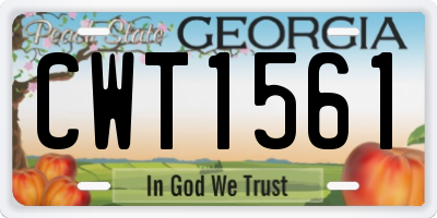 GA license plate CWT1561