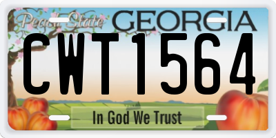 GA license plate CWT1564