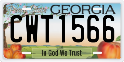GA license plate CWT1566