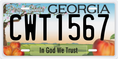 GA license plate CWT1567