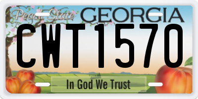 GA license plate CWT1570