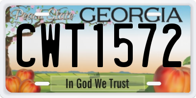 GA license plate CWT1572