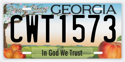 GA license plate CWT1573