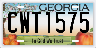 GA license plate CWT1575
