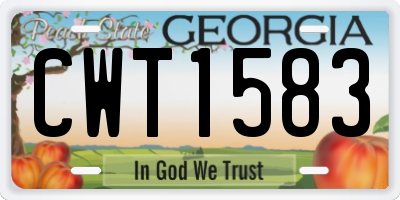 GA license plate CWT1583