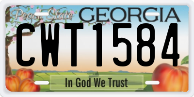 GA license plate CWT1584