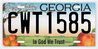 GA license plate CWT1585