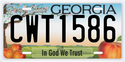 GA license plate CWT1586