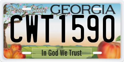 GA license plate CWT1590