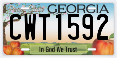 GA license plate CWT1592
