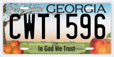 GA license plate CWT1596