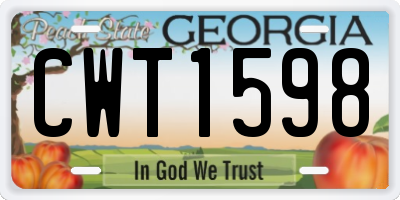GA license plate CWT1598