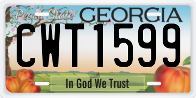 GA license plate CWT1599