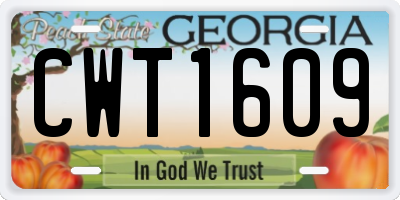 GA license plate CWT1609