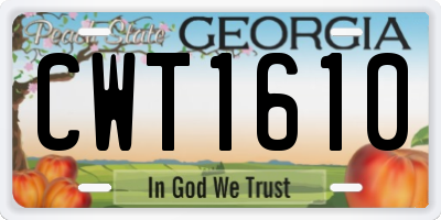 GA license plate CWT1610