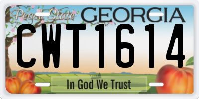 GA license plate CWT1614