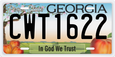 GA license plate CWT1622