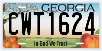 GA license plate CWT1624