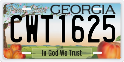 GA license plate CWT1625