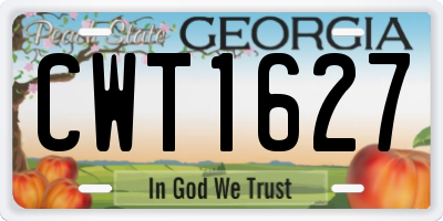 GA license plate CWT1627