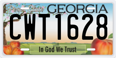 GA license plate CWT1628