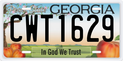 GA license plate CWT1629