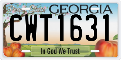 GA license plate CWT1631