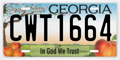 GA license plate CWT1664