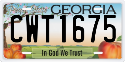 GA license plate CWT1675