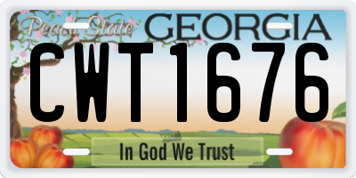 GA license plate CWT1676