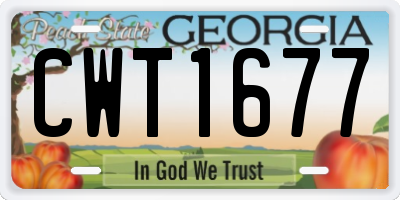 GA license plate CWT1677