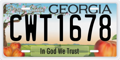 GA license plate CWT1678