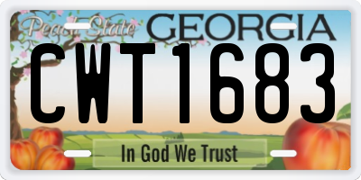 GA license plate CWT1683