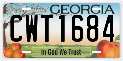GA license plate CWT1684