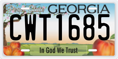 GA license plate CWT1685