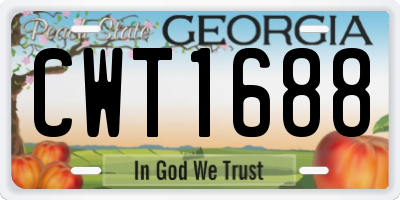 GA license plate CWT1688