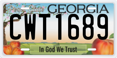 GA license plate CWT1689