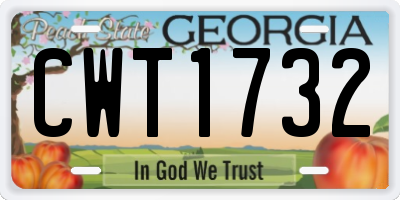 GA license plate CWT1732