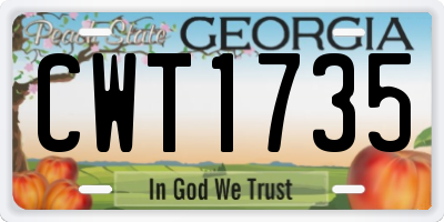 GA license plate CWT1735