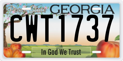 GA license plate CWT1737
