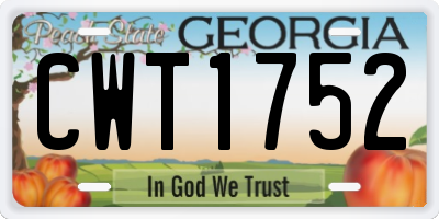 GA license plate CWT1752