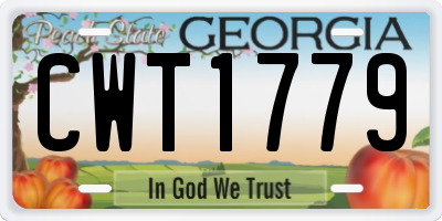 GA license plate CWT1779