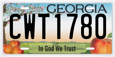 GA license plate CWT1780