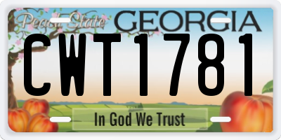 GA license plate CWT1781